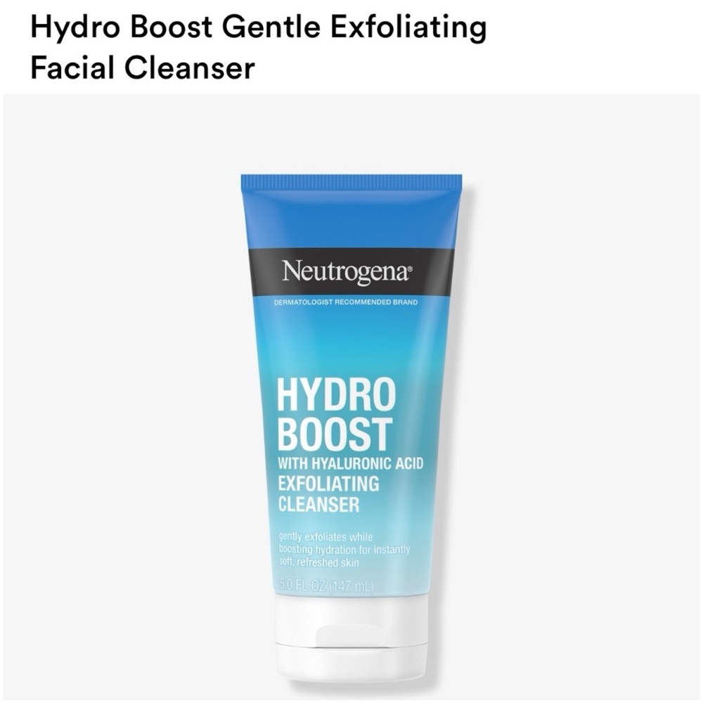 NEUTROGENA Hydro Boost Gentle Exfoliating Cleanser, 5 oz. Tube! Brand New!